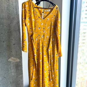 Yellow Zara jumpsuit pant, wide leg. Good as new